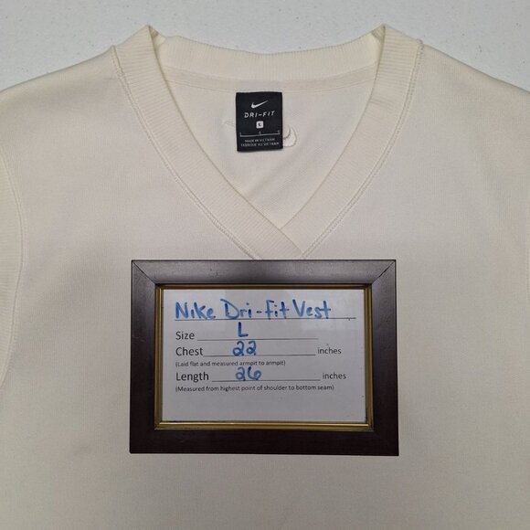 Nike Dri Fit Pullover Vest Off White Mens Large Gold Preppy Club - Picture 7 of 9